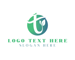 Leaf Organic Letter T logo