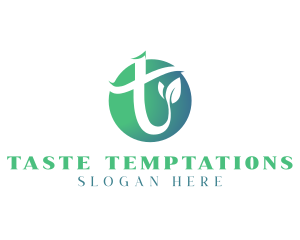 Leaf Organic Letter T logo design