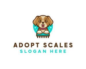 Cute Puppy Grooming logo design