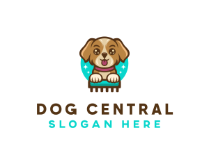 Cute Puppy Grooming logo design