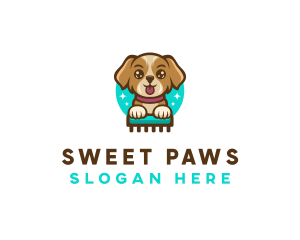 Cute Puppy Grooming logo design