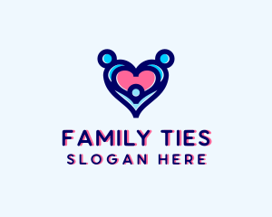 Heart Family Parenting logo design