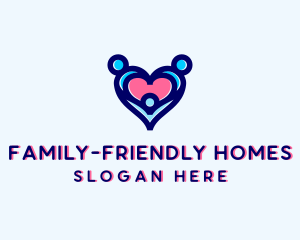 Heart Family Parenting logo design