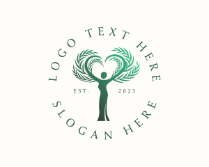 Female Tree Heart logo design