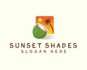 Coconut Sunset Tropical logo design