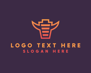 Charge Bull Horns logo design