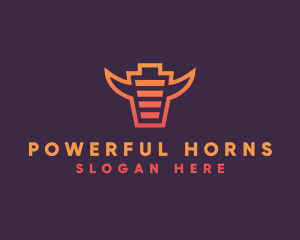 Charge Bull Horns logo design