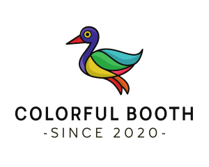 Colorful Duck Outline logo design