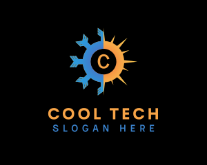 Heating Cooling Element logo design