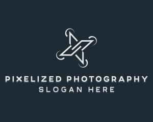 Quadcopter Surveillance Drone logo design