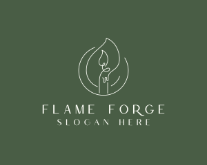 Decor Candlelight Flame logo design