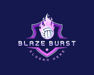 Blazing Volleyball League logo design