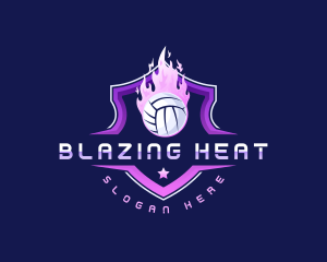 Blazing Volleyball League logo design