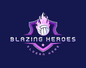 Blazing Volleyball League logo design