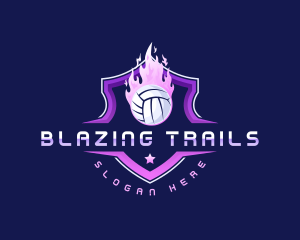 Blazing Volleyball League logo design