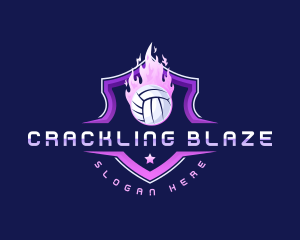 Blazing Volleyball League logo design