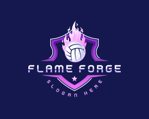 Blazing Volleyball League logo design