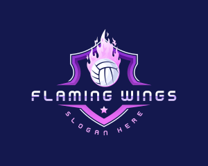 Blazing Volleyball League logo design