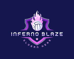 Blazing Volleyball League logo design