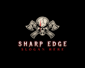 Skull Axe Weapon logo design