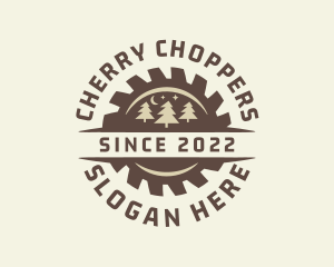 Lumber Mill Saw Badge logo design