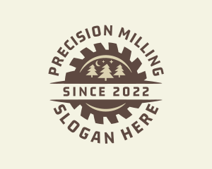 Lumber Mill Saw Badge logo design