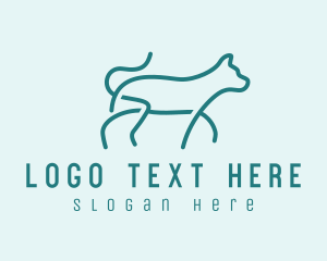 Walking Pet Outline  logo design