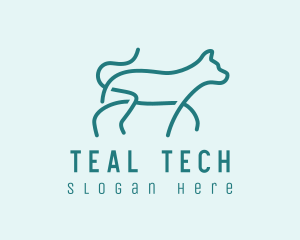 Walking Pet Outline  logo design