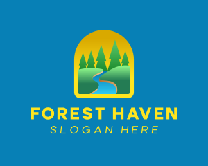 Nature River Forest logo design