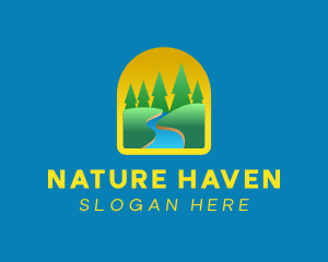 Nature River Forest logo design