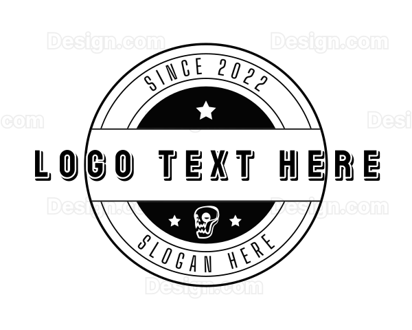 Hipster Skull Badge Logo