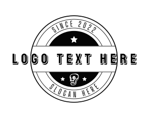 Hipster Skull Badge logo