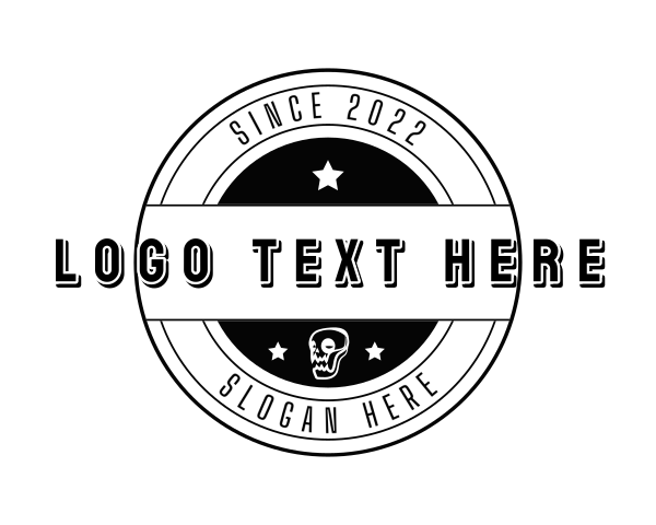 Hipster Skull Badge logo