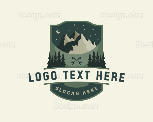 Mountain Outdoor Campsite Logo