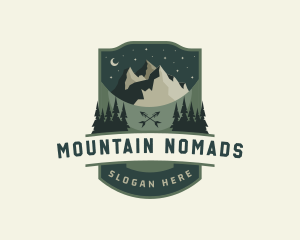 Mountain Outdoor Campsite logo design