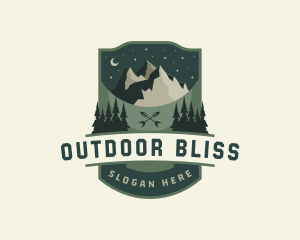 Mountain Outdoor Campsite logo design