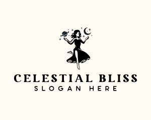 Celestial Galaxy Woman logo design