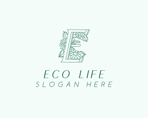 Natural Floral Letter E  logo design