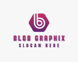 Hexagon Modern Letter B Business logo design