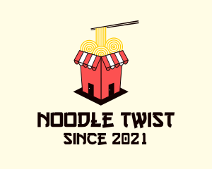 Ramen Noodles Chopsticks logo design