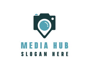 Blue Pin Media App logo design