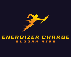 Lightning Thunderbolt Man logo design