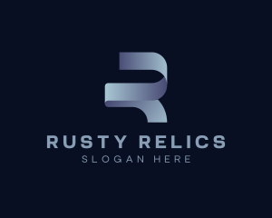 Metallic Letter R Business Firm logo design