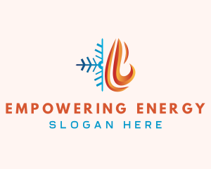 Snowflake Fire Energy logo design