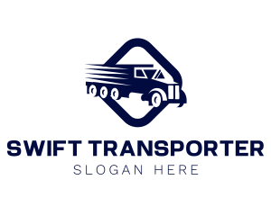 Retro Transport Truck logo design