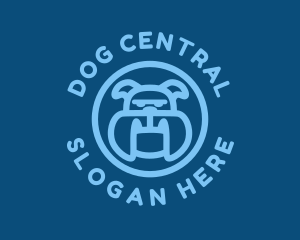 Bulldog Outline Veterinary logo design