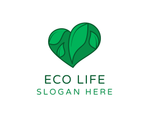 Green Heart Leaves logo design