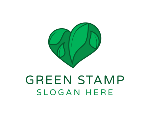 Green Heart Leaves logo design