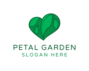 Green Heart Leaves logo design