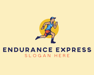 Marathon Runner Athlete logo design